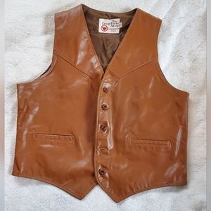 The Leather Shop Vintage Sears Leather  Vest, Sz 44 Regular